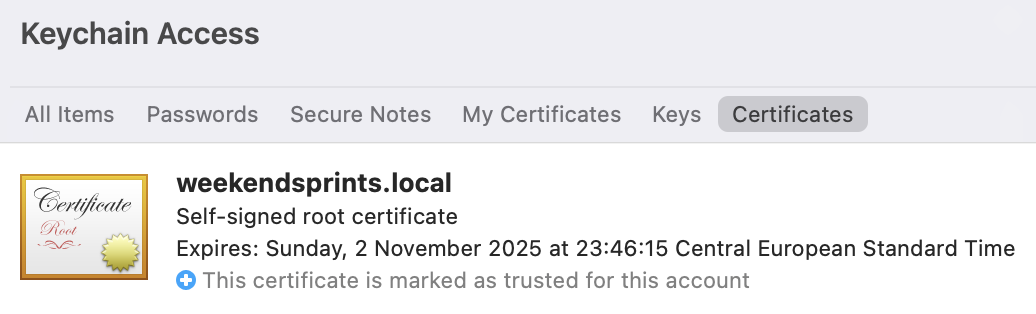Self-signed root certificate
