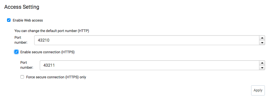 CloudBerry Backup for Linux - ports configuration for web