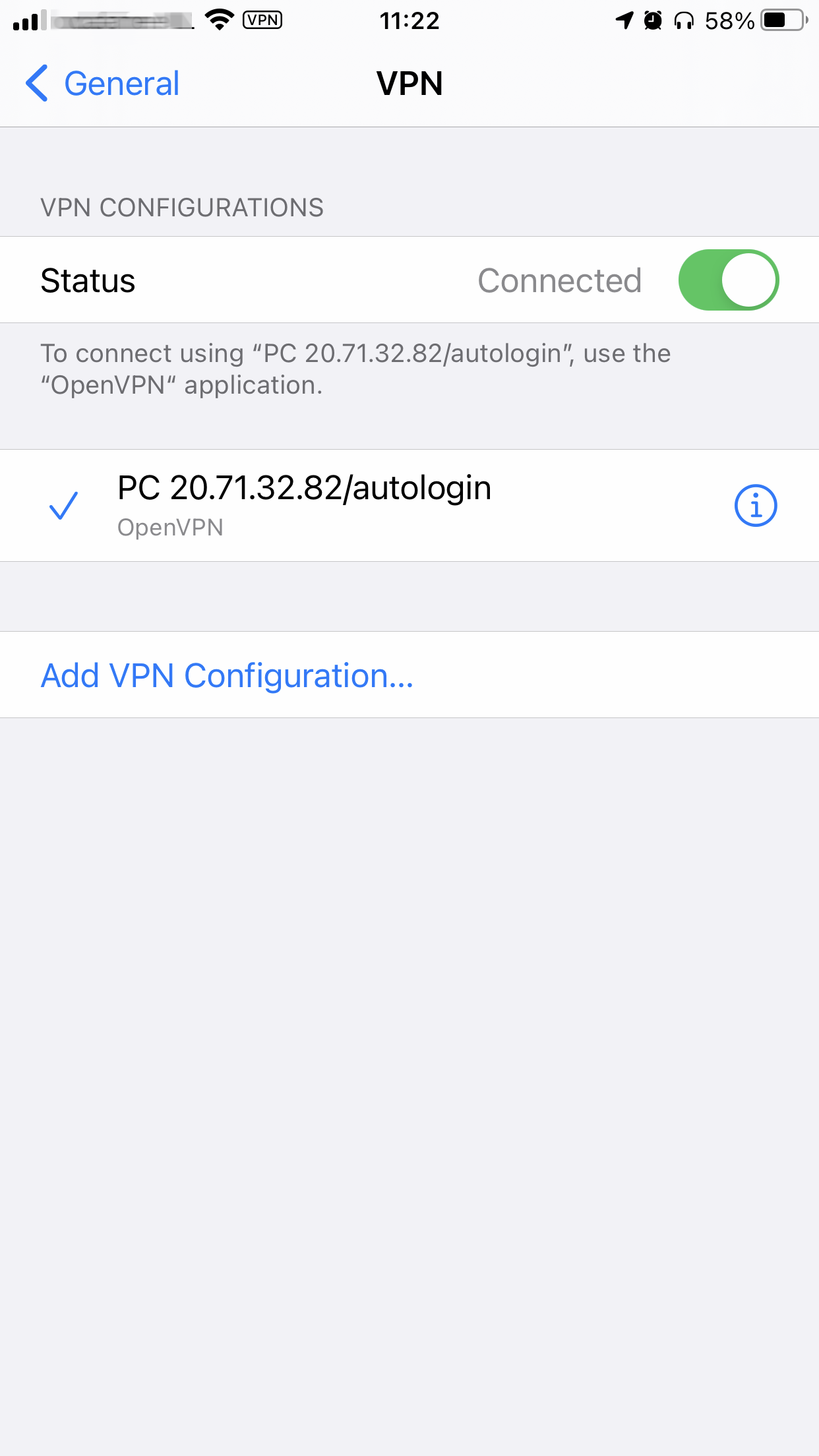 iPhone VPN config