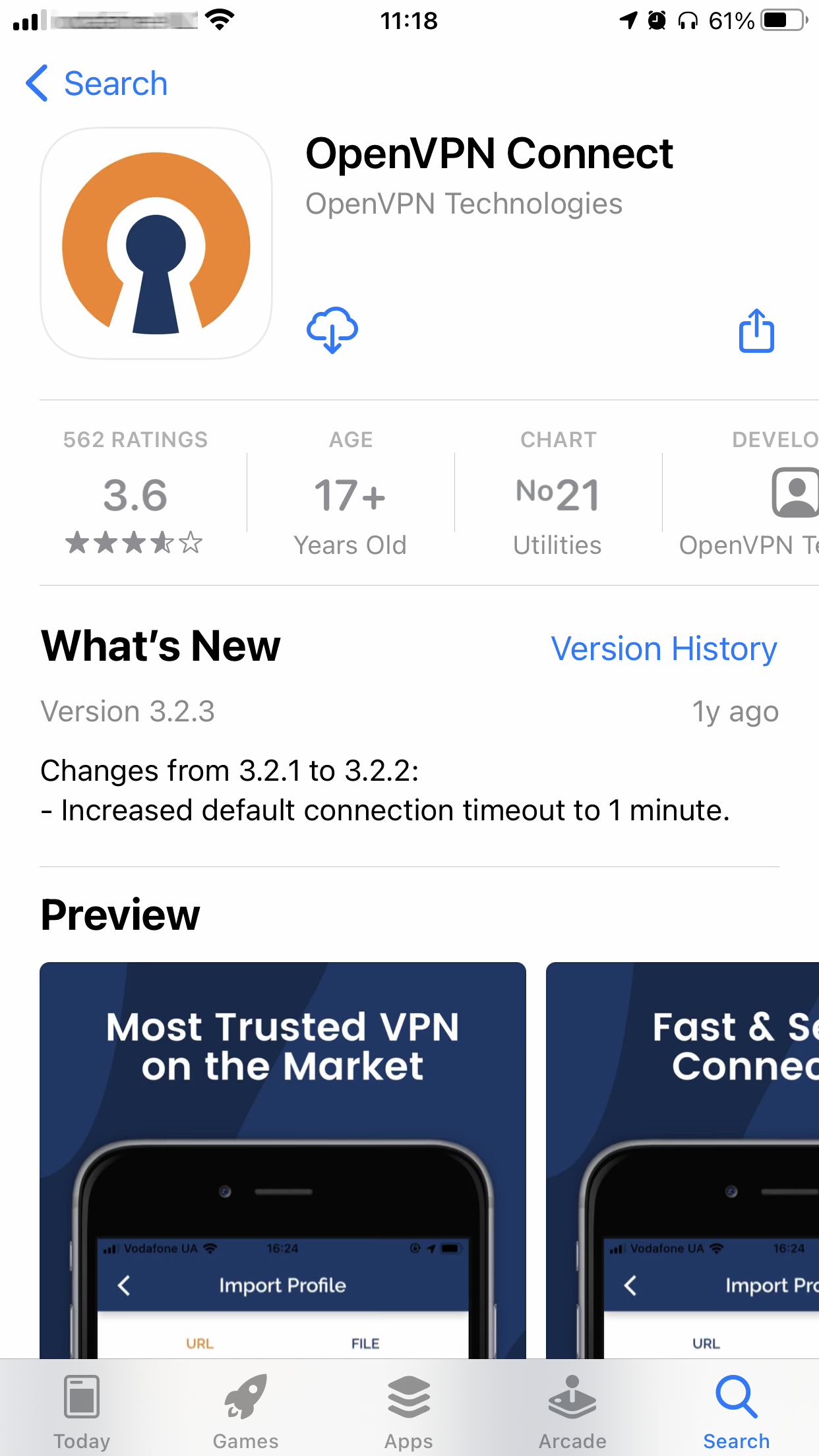 OpenVPN in App Store